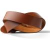 PEGAI Leather Belt for Men | Casual Full Grain Leather Belt with Buckle Design Mens Leather Belt | McKinney Sizes: 32-48(Cognac)