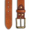 PEGAI McTROY 100% Full Grain Leather Belts for Men, Handmade, Buckle Design, Great for Work, Casual(Irving | Stitched Rust)
