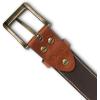 PEGAI McTROY 100% Full Grain Leather Belts for Men, Handmade, Buckle Design, Great for Work, Casual(Irving | Stitched Rust)