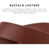PEGAI Personalized Mens Leather Belt | Buffalo Leather Belt for Men(Rustic Brown)