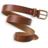 PEGAI Personalized Mens Leather Belt | Buffalo Leather Belt for Men(Saddle Brown)
