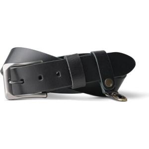 PEGAI Leather Belt for Men | Casual Full Grain Leather Belt with Buckle Design Mens Leather Belt | McKinney Sizes: 32-48(Black)