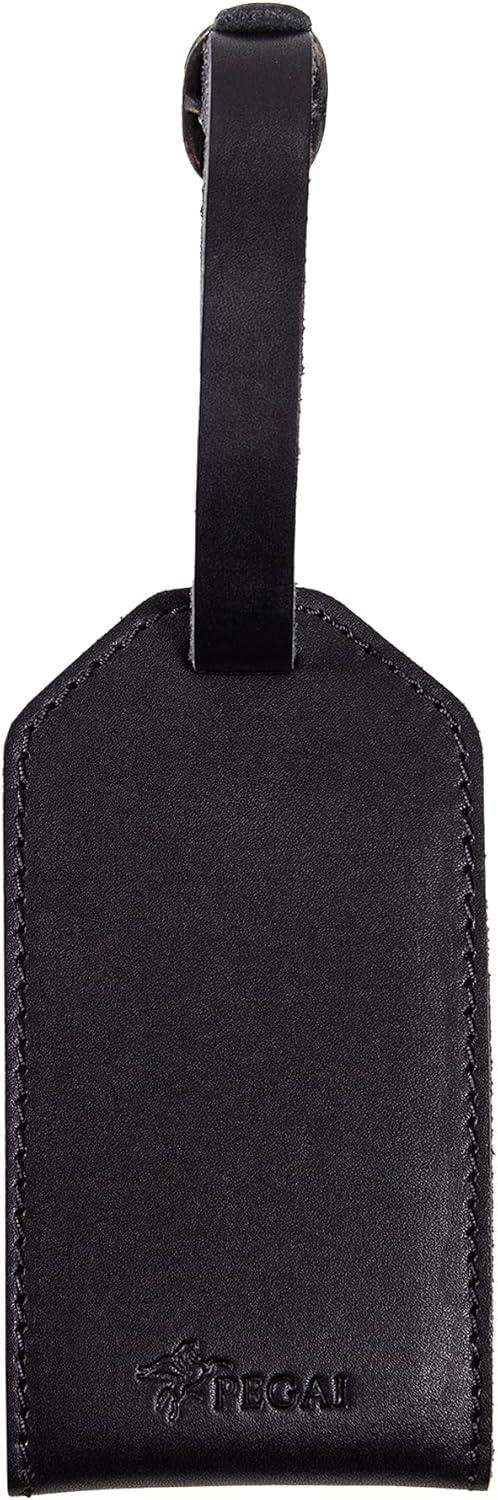 image:imagePEGAI Personalized Leather Luggage Tags for Suitcases  Handmade Travel Essentials Luggage Tag Secure With Snap Closure and Easy Attachment to Suitcase Travel Backpack Handbag  Bond CharcoalCharcoal