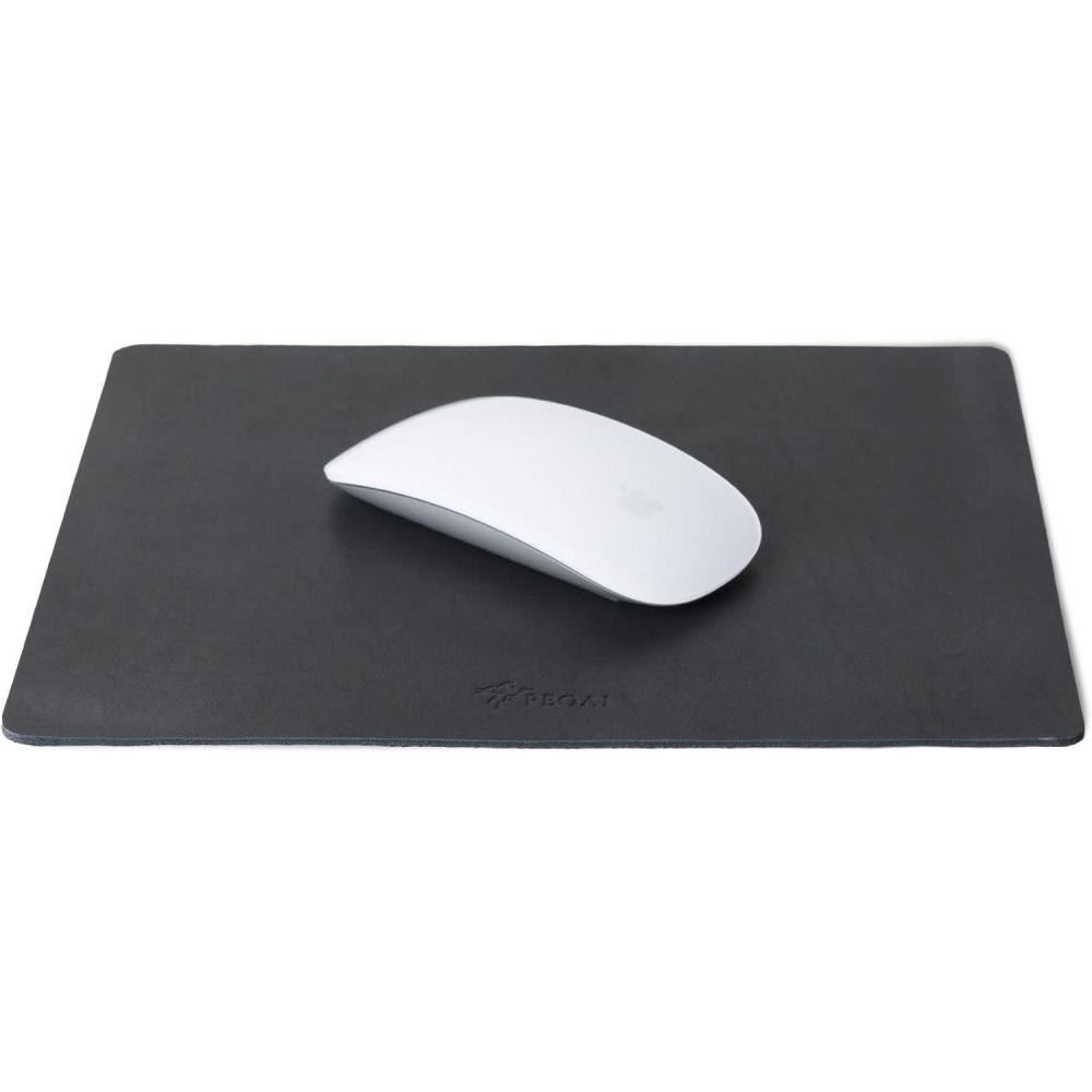 image:imagePEGAI Leather Mouse Pad for Computer Mouse Computer Desk Office Desk amp PC Laptop Computer  Skinfriendly amp Waterproof Non Slip Mat Desk Protector  West Black