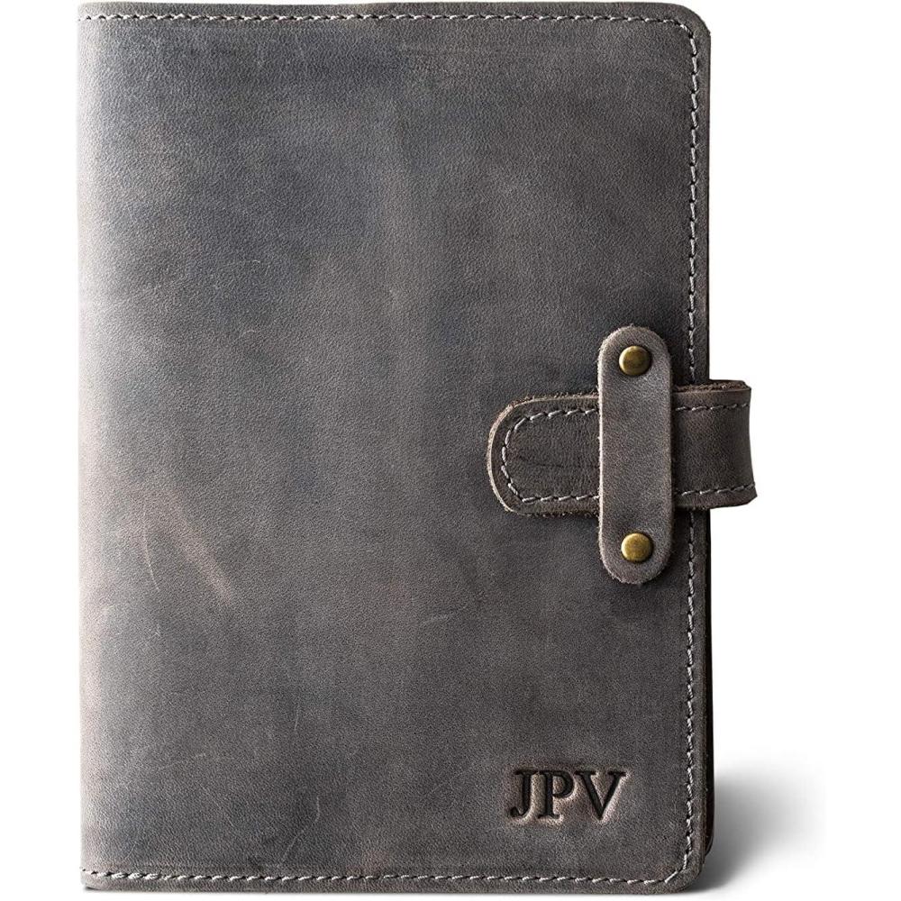 image:imagePEGAI Personalized Leather Journal Notebook Handmade Leather Travelers Notebook Planner Refillable Leather Notebook Cover  Professional Notebooks for Work  DuPage RockFull  UnlinedRock