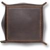 PEGAI Handmade Leather Catchall Tray | Leather Valet Tray | Minimalist Dice Tray, Desk Organizer, Jewelry Tray | Decorative Leather Tray for Office Desk or Bedside Table | Lane (Antique Brown)(Antique Brown)