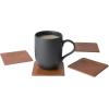 PEGAI Leather Coasters Set of 4 & Catchall Tray | Handmade Leather Valet Tray with Coasters for Drinks | Desk Organizer, Jewelry Tray, Drink Coasters for Tabletop Protection | Stack (Black)(Taba Brown)