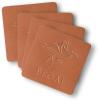 PEGAI Leather Coasters Set of 4 for Tabletop Protection | Drink Coasters for Thanksgiving, Housewarming Gift, Home Decor & Coffee Table Set | Kirby (Black)(Taba Brown)
