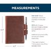 PEGAI Personalized Refillable Leather Journal Cover with Pen Loop & Card Slots for Notebook Journal, Refillable Journal, Leather Notebook Cover | Mood (Aqua, Unlined)(Brick)