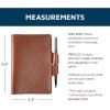 PEGAI Personalized Refillable Leather Journal Cover with Pen Loop & Card Slots for Notebook Journal, Refillable Journal, Leather Notebook Cover | Mood (Aqua, Unlined)(Brown)
