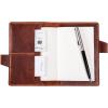 PEGAI Personalized Refillable Leather Journal Cover with Pen Loop & Card Slots for Notebook Journal, Refillable Journal, Leather Notebook Cover | Mood (Aqua, Unlined)(Brick)
