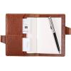 PEGAI Personalized Refillable Leather Journal Cover with Pen Loop & Card Slots for Notebook Journal, Refillable Journal, Leather Notebook Cover | Mood (Aqua, Unlined)(Brown)