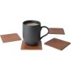 PEGAI Leather Coasters Set of 4 for Tabletop Protection | Drink Coasters for Thanksgiving, Housewarming Gift, Home Decor & Coffee Table Set | Kirby (Black)(Taba Brown)