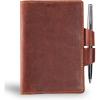 PEGAI Personalized Refillable Leather Journal Cover with Pen Loop & Card Slots for Notebook Journal, Refillable Journal, Leather Notebook Cover | Mood (Aqua, Unlined)(Brick)