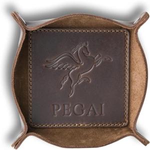 PEGAI Handmade Leather Catchall Tray | Leather Valet Tray | Minimalist Dice Tray, Desk Organizer, Jewelry Tray | Decorative Leather Tray for Office Desk or Bedside Table | Lane (Antique Brown)(Antique Brown)