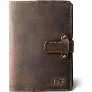 PEGAI Personalized Leather Journal Notebook- Handmade Leather Traveler’s Notebook Planner |Refillable Leather Notebook Cover | Professional Notebooks for Work | DuPage Rock,Full | Unlined(Chestnut)
