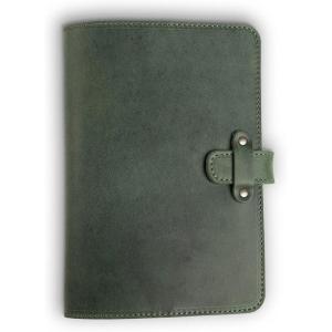 PEGAI Personalized Leather Journal Notebook- Handmade Leather Traveler’s Notebook Planner |Refillable Leather Notebook Cover | Professional Notebooks for Work | DuPage Rock,Full | Unlined(Green)