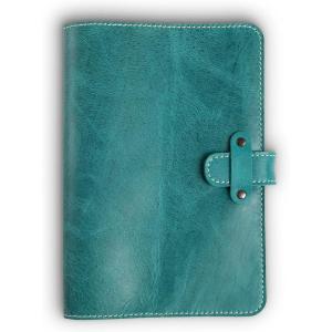 PEGAI Personalized Leather Journal Notebook- Handmade Leather Traveler’s Notebook Planner |Refillable Leather Notebook Cover | Professional Notebooks for Work | DuPage Rock,Full | Unlined(Turquoise)
