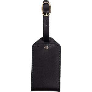 PEGAI Personalized Leather Luggage Tags for Suitcases | Handmade Travel Essentials Luggage Tag- Secure With Snap Closure and Easy Attachment to Suitcase, Travel Backpack, Handbag | Bond (Charcoal)(Charcoal)