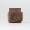 PEGAI Leather Airpods Pro Case | Airpods Pro 2nd and 3rd Generation Leather Case Keychain | Magnetic Closure & Charge Port Access | Austin (Charcoal Black)(Mahogany Brown)