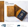 PEGAI Personalized Leather, Passport Holder For Travel | Handmade Passport Wallet Cover Case | Travel Document Holder, Passport Cover for Men, Women, and Family | Pike (Chestnut Brown)(Cinnamon)