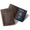 PEGAI Personalized Leather, Passport Holder For Travel | Handmade Passport Wallet Cover Case | Travel Document Holder, Passport Cover for Men, Women, and Family | Pike (Chestnut Brown)(Chestnut)