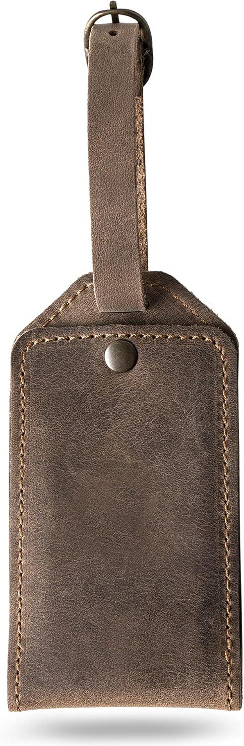 image:imagePEGAI Personalized Leather Luggage Tags for Suitcases  Handmade Travel Essentials Luggage Tag Secure With Snap Closure and Easy Attachment to Suitcase Travel Backpack Handbag  Bond SandSand