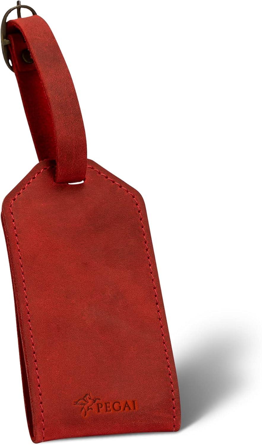 image:imagePEGAI Personalized Leather Luggage Tags for Suitcases  Handmade Travel Essentials Luggage Tag Secure With Snap Closure and Easy Attachment to Suitcase Travel Backpack Handbag  Bond SandRose