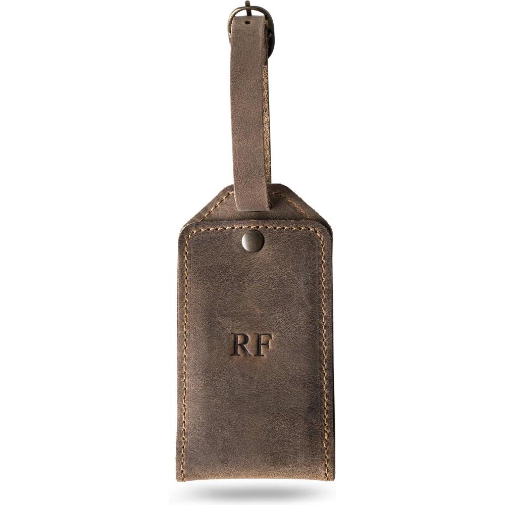 image:imagePEGAI Personalized Leather Luggage Tags for Suitcases  Handmade Travel Essentials Luggage Tag Secure With Snap Closure and Easy Attachment to Suitcase Travel Backpack Handbag  Bond SandSand