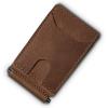 PEGAI Full Grain Leather Money Clip Wallet | Handmade Brown Minimalist Wallet for Men | Slim Business Card Holder | Mens Wallet with Money Clip | MAX (Rustic)(Mocha)