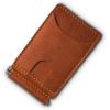 PEGAI Full Grain Leather Money Clip Wallet | Handmade Brown Minimalist Wallet for Men | Slim Business Card Holder | Mens Wallet with Money Clip | MAX (Rustic)(Rust)