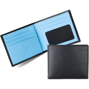 PEGAI Handcrafted Leather Wallets for Men, RFID Protected | Leather Slim Bifold Wallet for Men, RFID-Blocking Wallet | (Buffalo, Taba)(V-Turqoise)