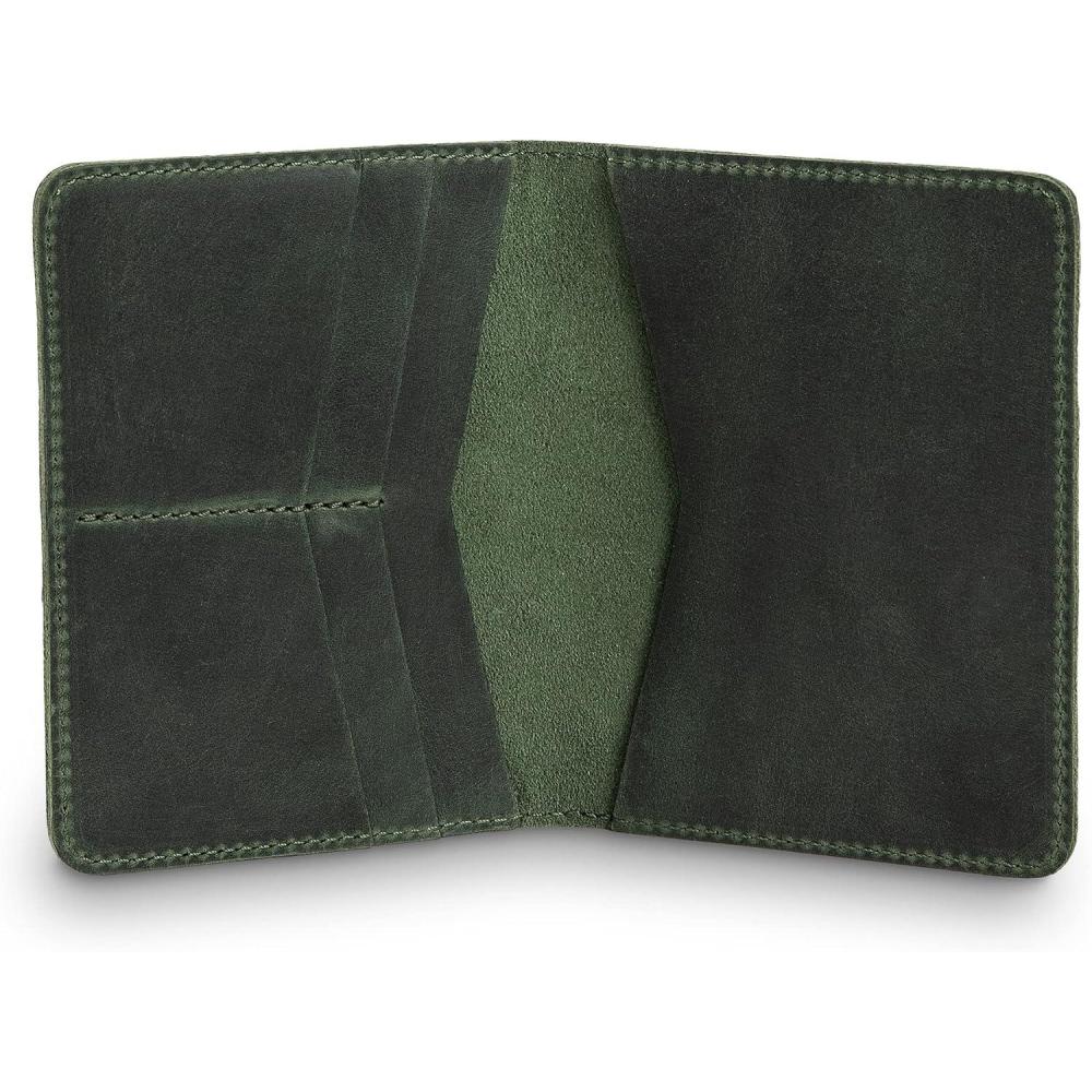 image:imagePEGAI Personalized Leather Passport Holder For Travel  Handmade Passport Wallet Cover Case  Travel Document Holder Passport Cover for Men Women and Family  Pike GreenGreen