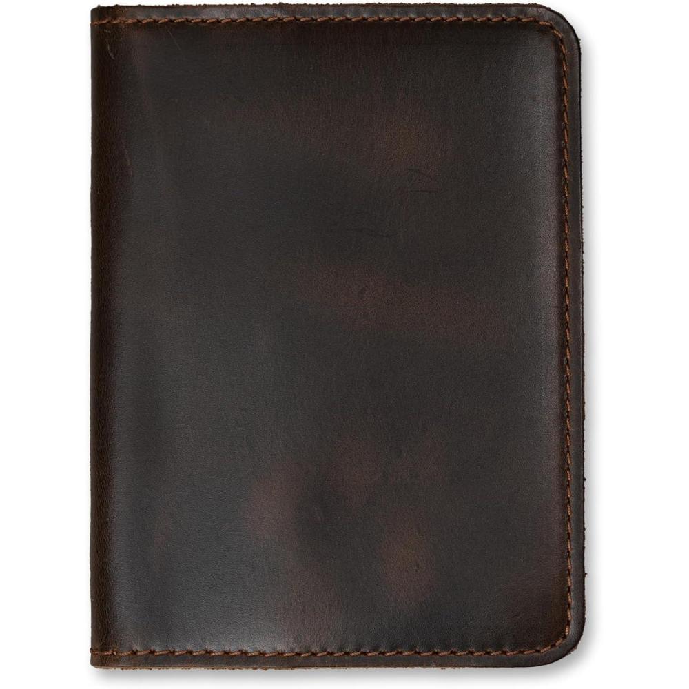 image:imagePEGAI Personalized Leather Passport Holder For Travel  Handmade Passport Wallet Cover Case  Travel Document Holder Passport Cover for Men Women and Family  Pike GreenDual Tone Coffee