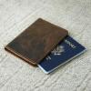 PEGAI Personalized Leather, Passport Holder For Travel | Handmade Passport Wallet Cover Case | Travel Document Holder, Passport Cover for Men, Women, and Family | Pike (Green)(RB Sand Brown)