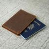 PEGAI Personalized Leather, Passport Holder For Travel | Handmade Passport Wallet Cover Case | Travel Document Holder, Passport Cover for Men, Women, and Family | Pike (Green)(Red Brown)