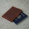 PEGAI Personalized Leather, Passport Holder For Travel | Handmade Passport Wallet Cover Case | Travel Document Holder, Passport Cover for Men, Women, and Family | Pike (Green)(Mahogany)
