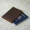 PEGAI Personalized Leather, Passport Holder For Travel | Handmade Passport Wallet Cover Case | Travel Document Holder, Passport Cover for Men, Women, and Family | Pike (Green)(Dymnos Brown)