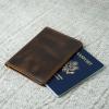 PEGAI Personalized Leather, Passport Holder For Travel | Handmade Passport Wallet Cover Case | Travel Document Holder, Passport Cover for Men, Women, and Family | Pike (Green)(Dual Tone Coffee)