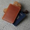 PEGAI Personalized Leather, Passport Holder For Travel | Handmade Passport Wallet Cover Case | Travel Document Holder, Passport Cover for Men, Women, and Family | Pike (Green)(Cognac)