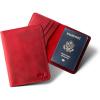 PEGAI Personalized Leather, Passport Holder For Travel | Handmade Passport Wallet Cover Case | Travel Document Holder, Passport Cover for Men, Women, and Family | Pike (Green)(Rose)