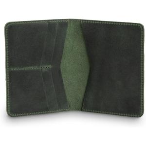 PEGAI Personalized Leather, Passport Holder For Travel | Handmade Passport Wallet Cover Case | Travel Document Holder, Passport Cover for Men, Women, and Family | Pike (Green)(Green)